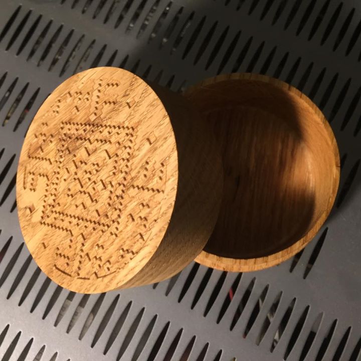 CNC carved Romanian oak jewelry box