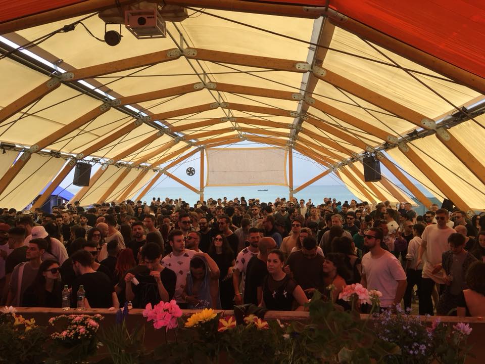 Large Sunwaves festival stage installation